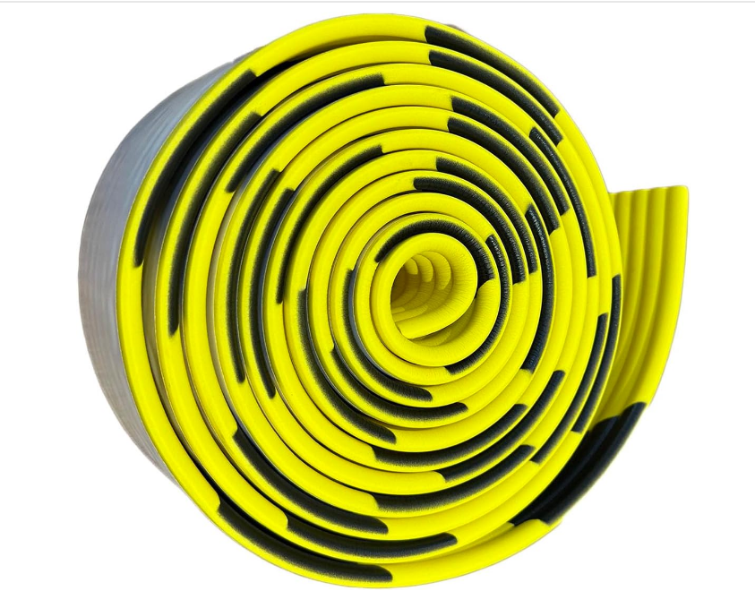 Self-Adhesive Foam Edge Guard – 5m/16.4ft Yellow & Black High-Visibility Bumper Roll, Thick Corner Protector for Walls, Furniture, Doorways & Office Safety