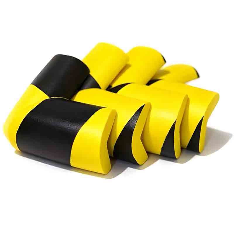 Black & Yellow NBR Rubber Corner Guard – High-Visibility Impact Protection